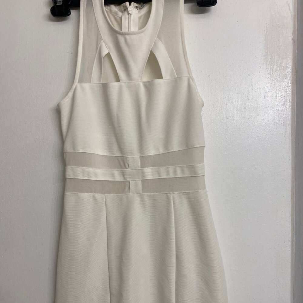 Charlotte Russe Dress Sheer Bodycon White Sleeveless - Size Medium